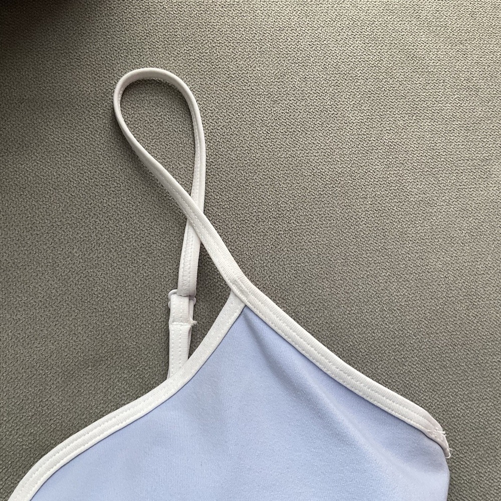 Alo Yoga Airbrush Refined Bra Tank Light Provence Blue/White M - Picture 13 of 16